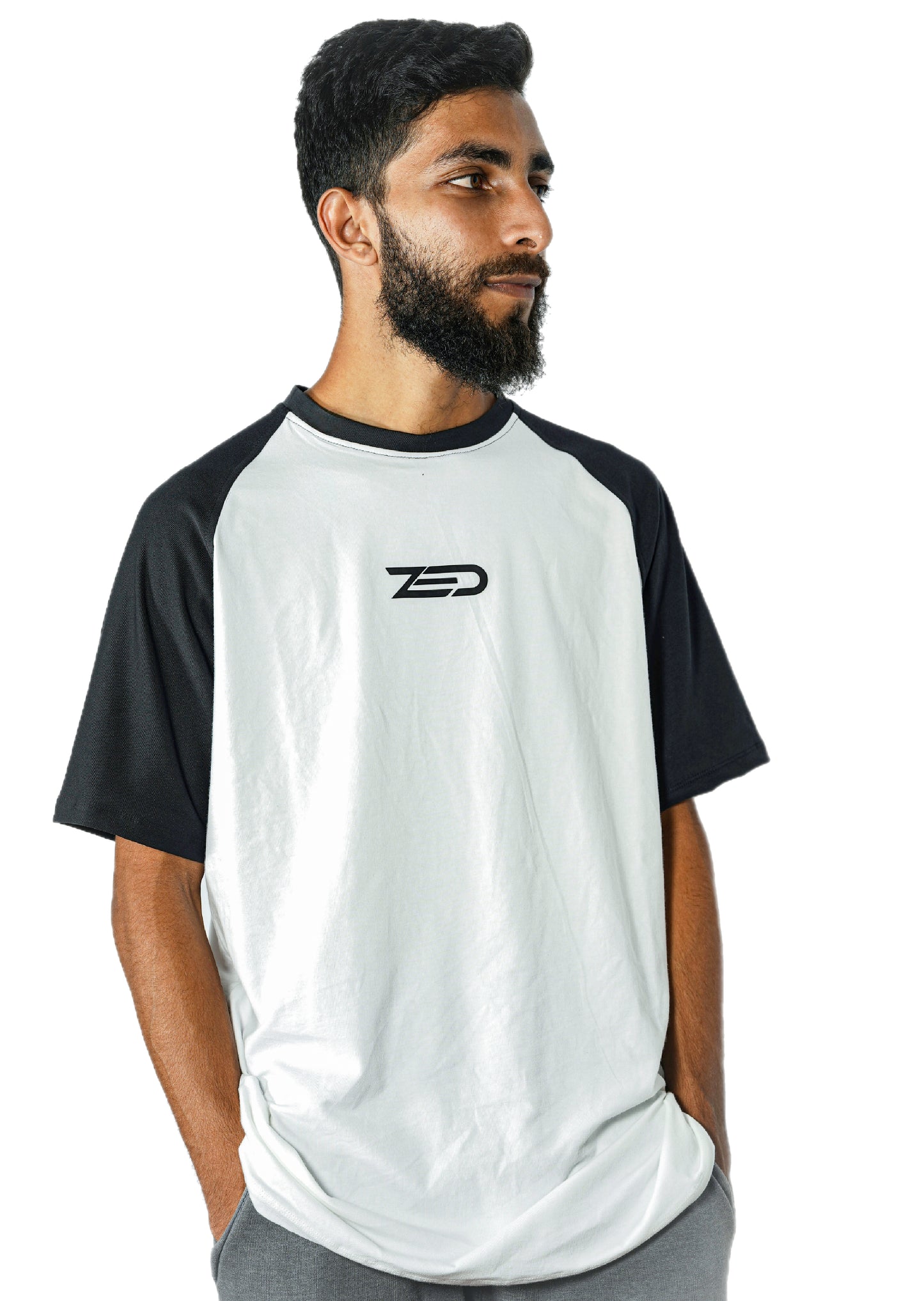 Zed Everyday Raglan Tees White/Black