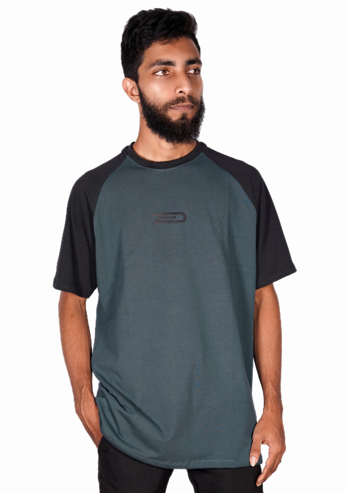 Zed Everyday Raglan Tees Ashgreen/Black