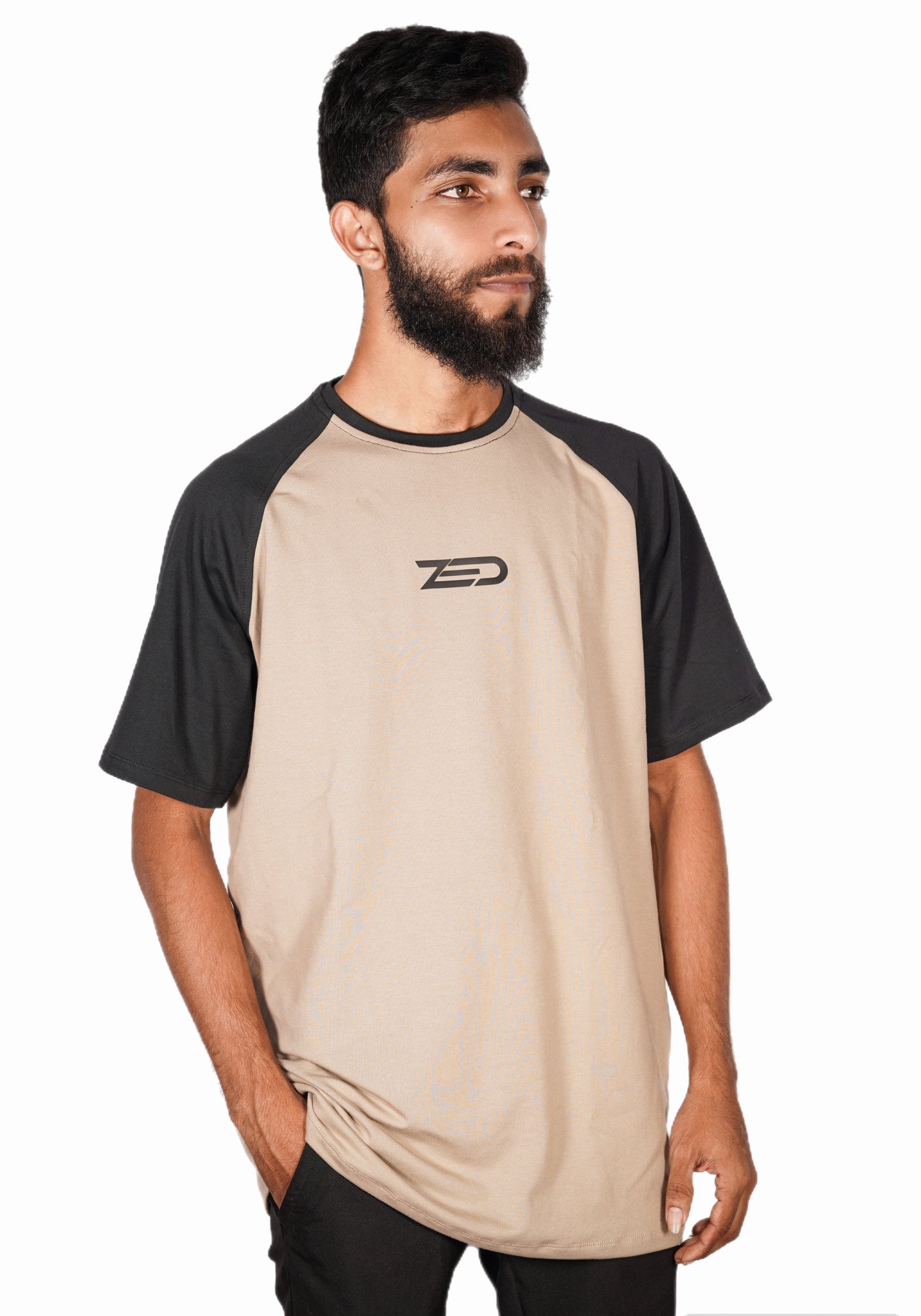 Zed Everyday Raglan Tees BEIGE/BLACK