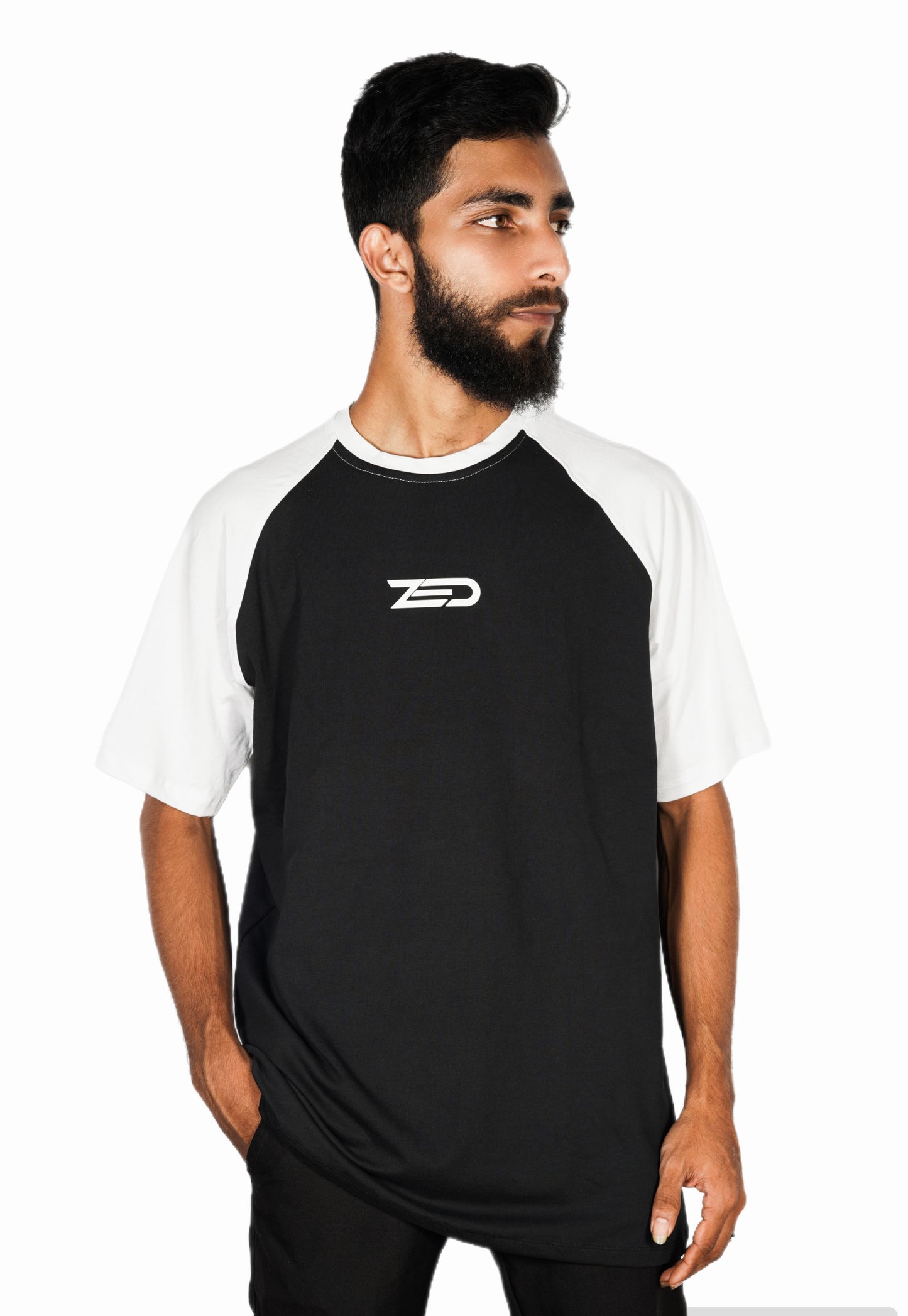 Zed Everyday Raglan Tees black/White