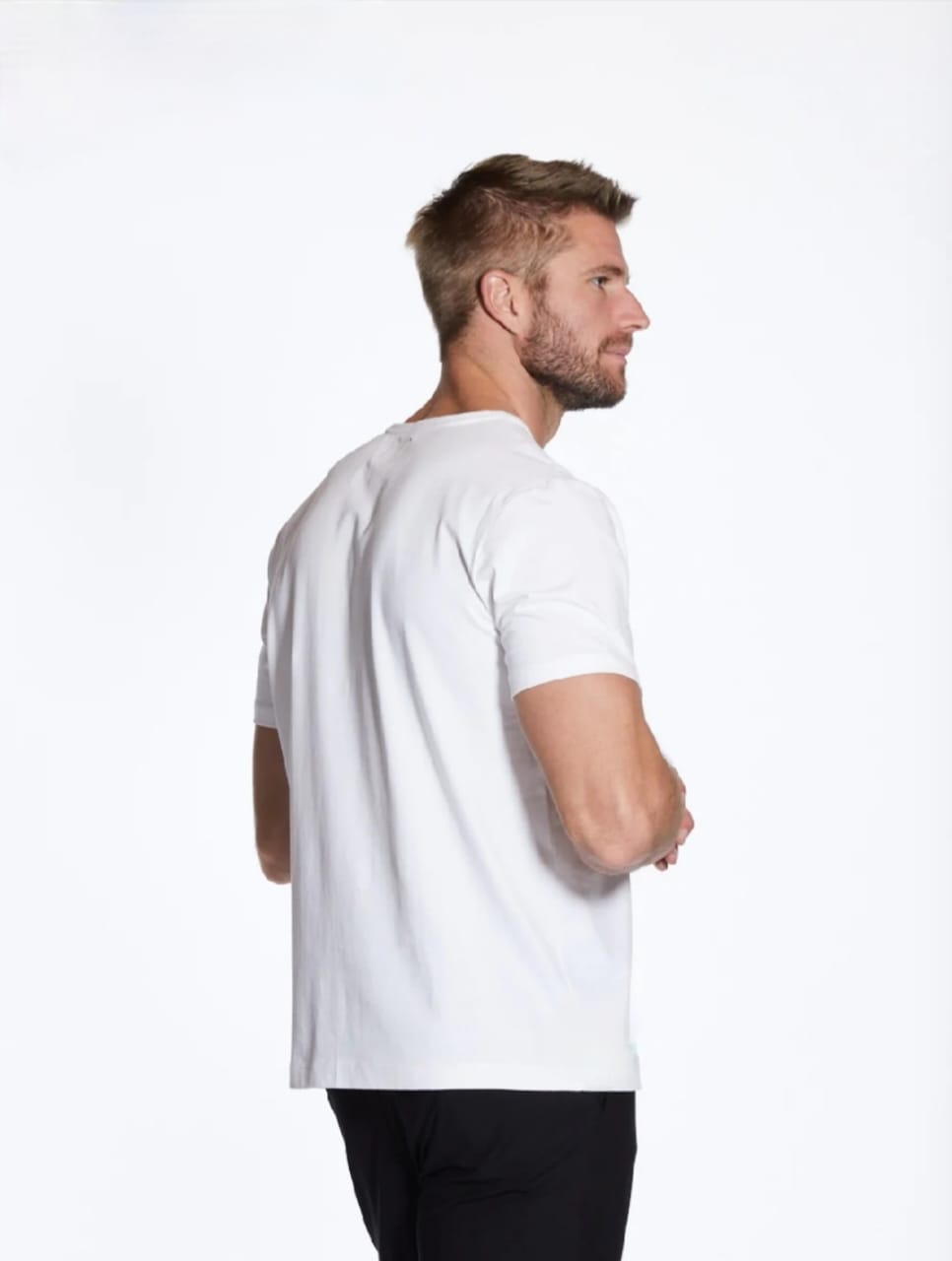 Basic Crew Neck Tee- White Z009