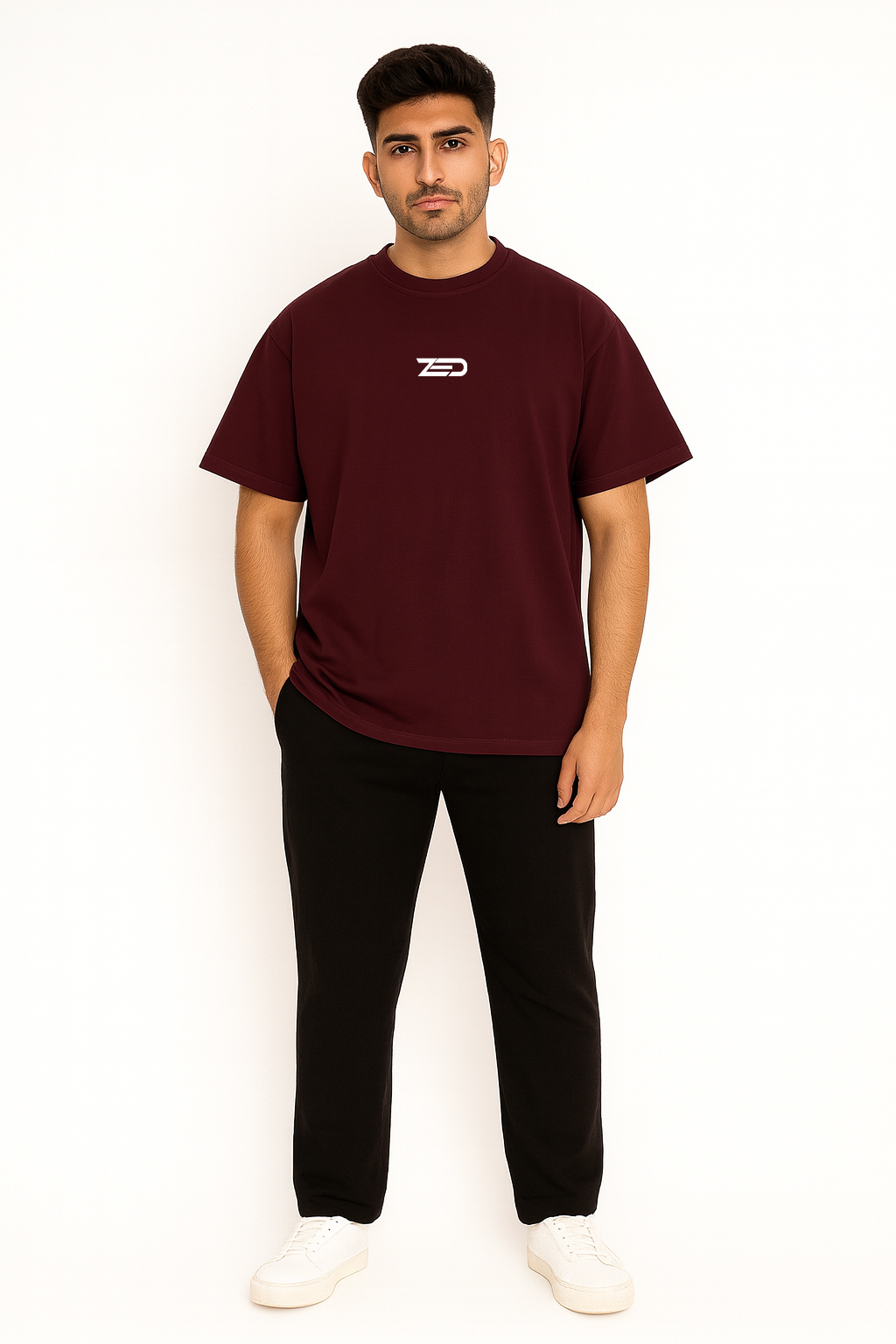 ZED 247 – Be You Everyday Oversized Tee-Deep Maroon