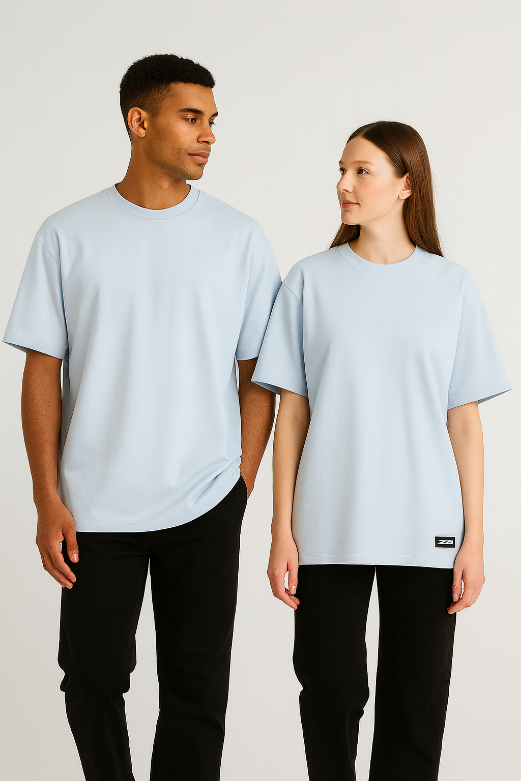 ZED SWAG OVERSIZE TEE- CREEMY BLUE