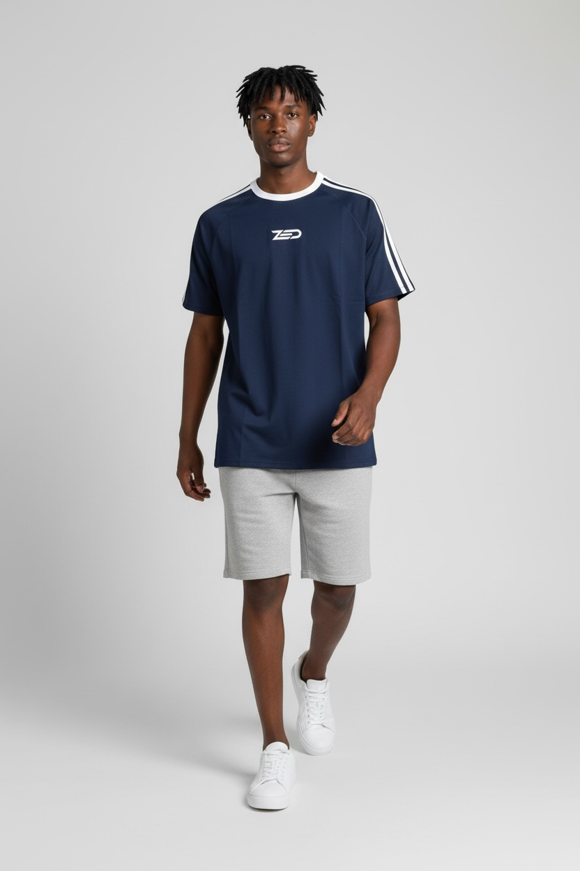 Zed Trio - Relax Fit Raglan Sleeve T-Shirt- BLUE