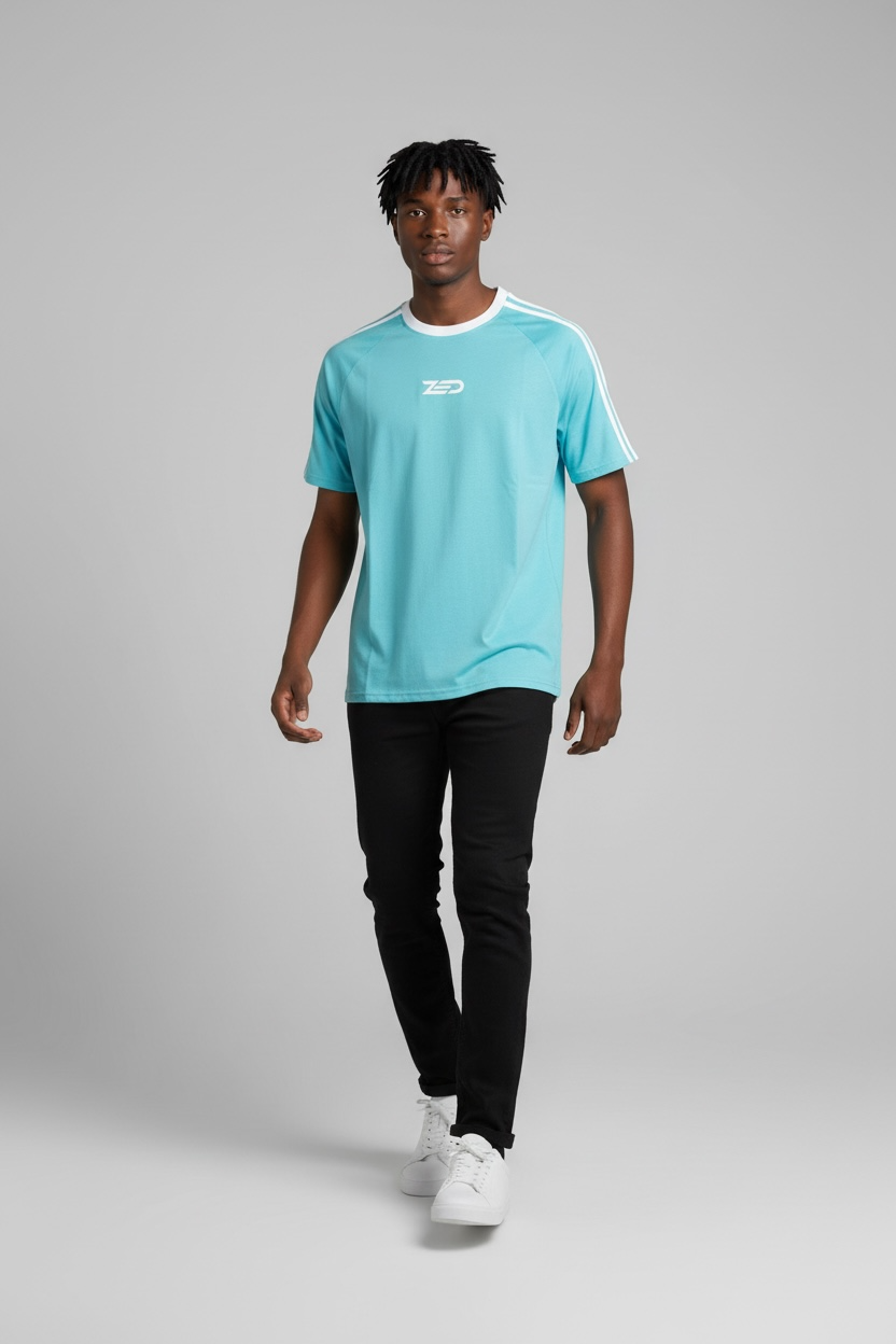 Zed Trio - Relax Fit Raglan Sleeve T-Shirt- AQUA