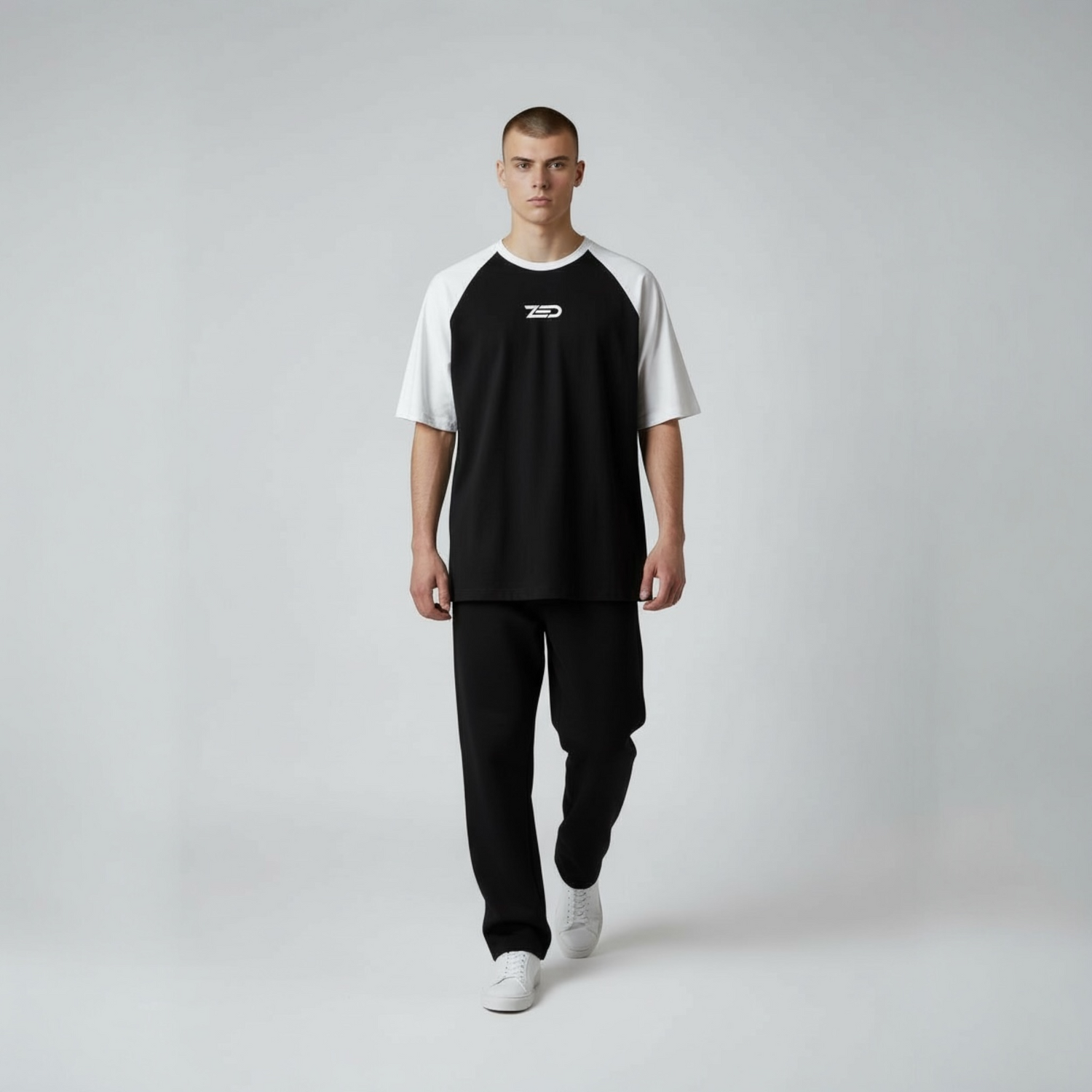 Zed Everyday Raglan Tees black/White