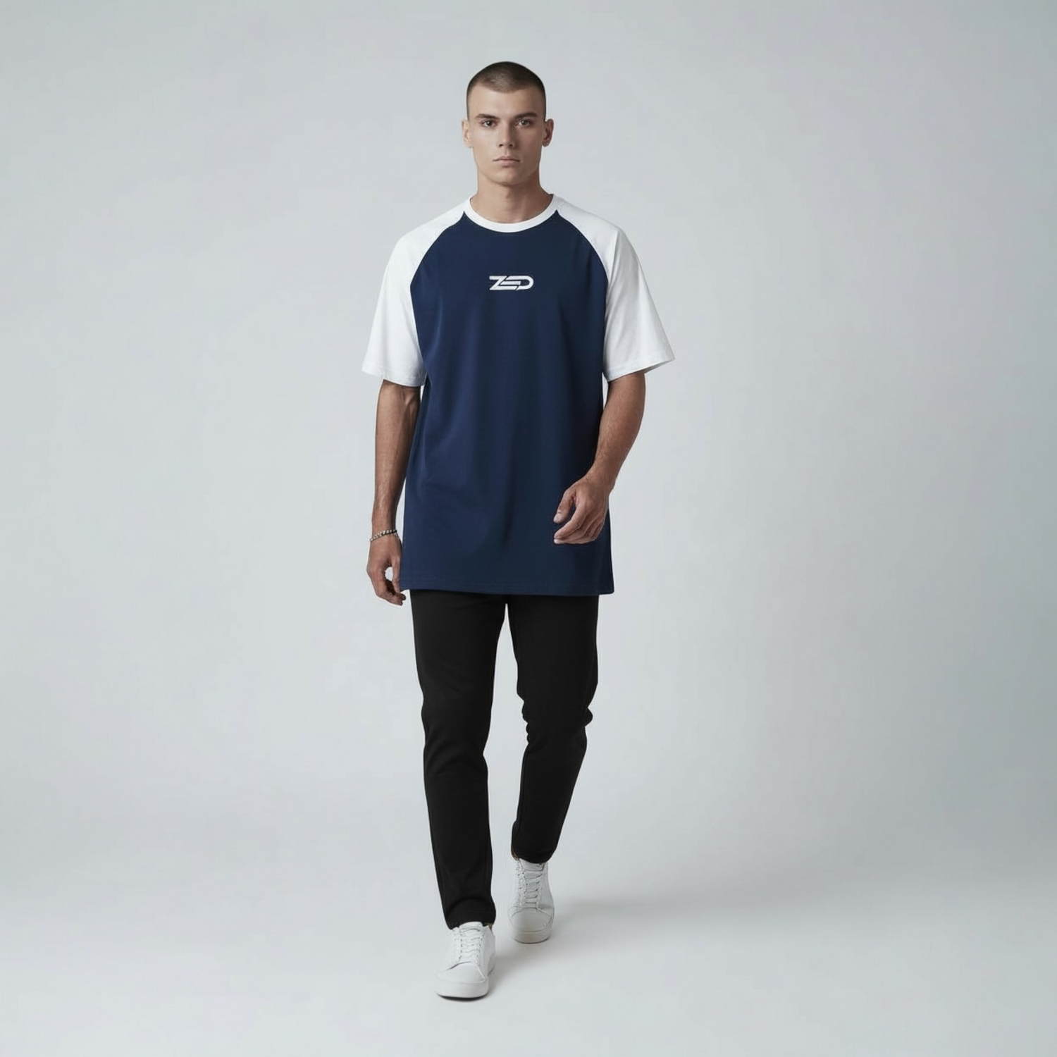 Zed Everyday Raglan Tees Blue/white