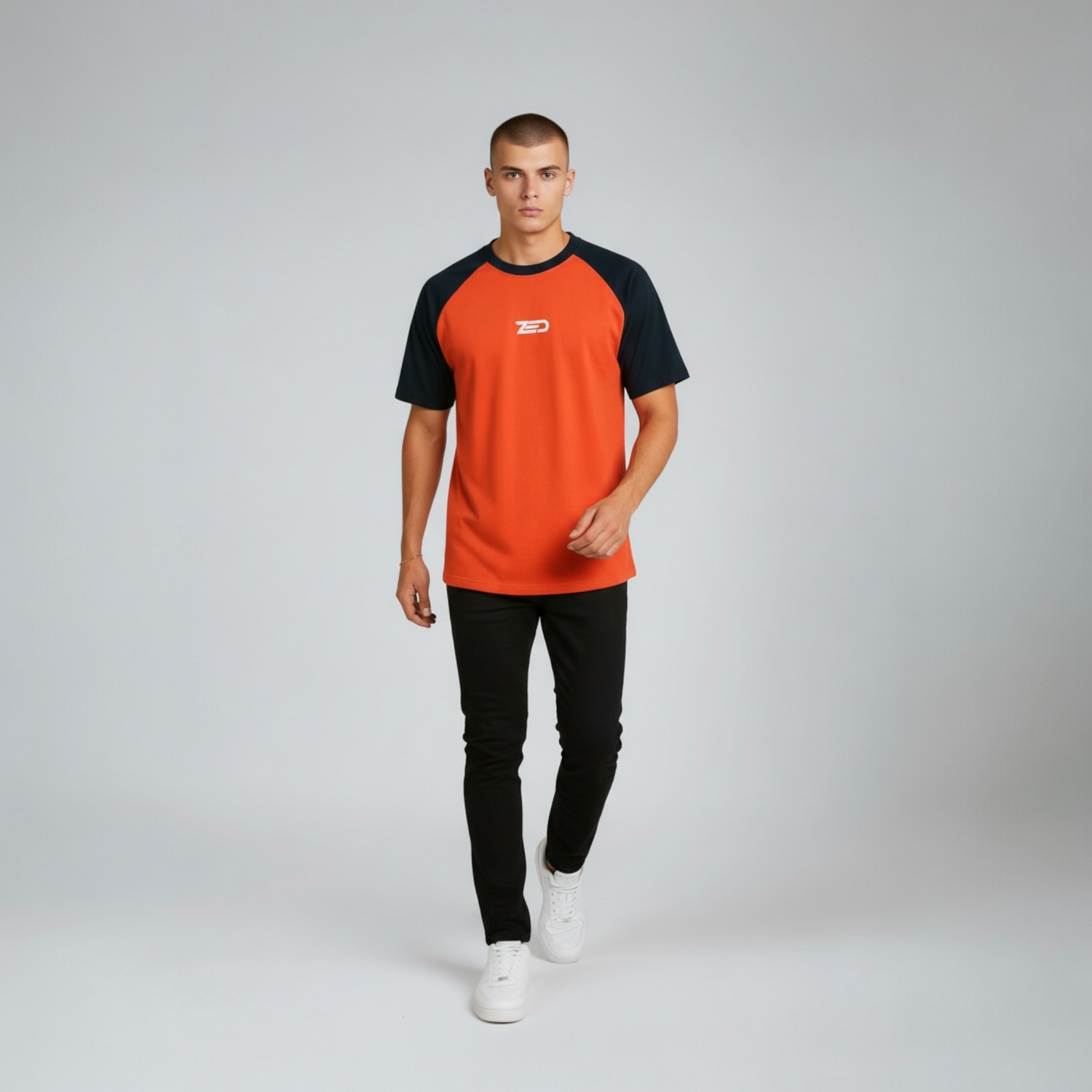 Zed Everyday Raglan Tees Orange/blue