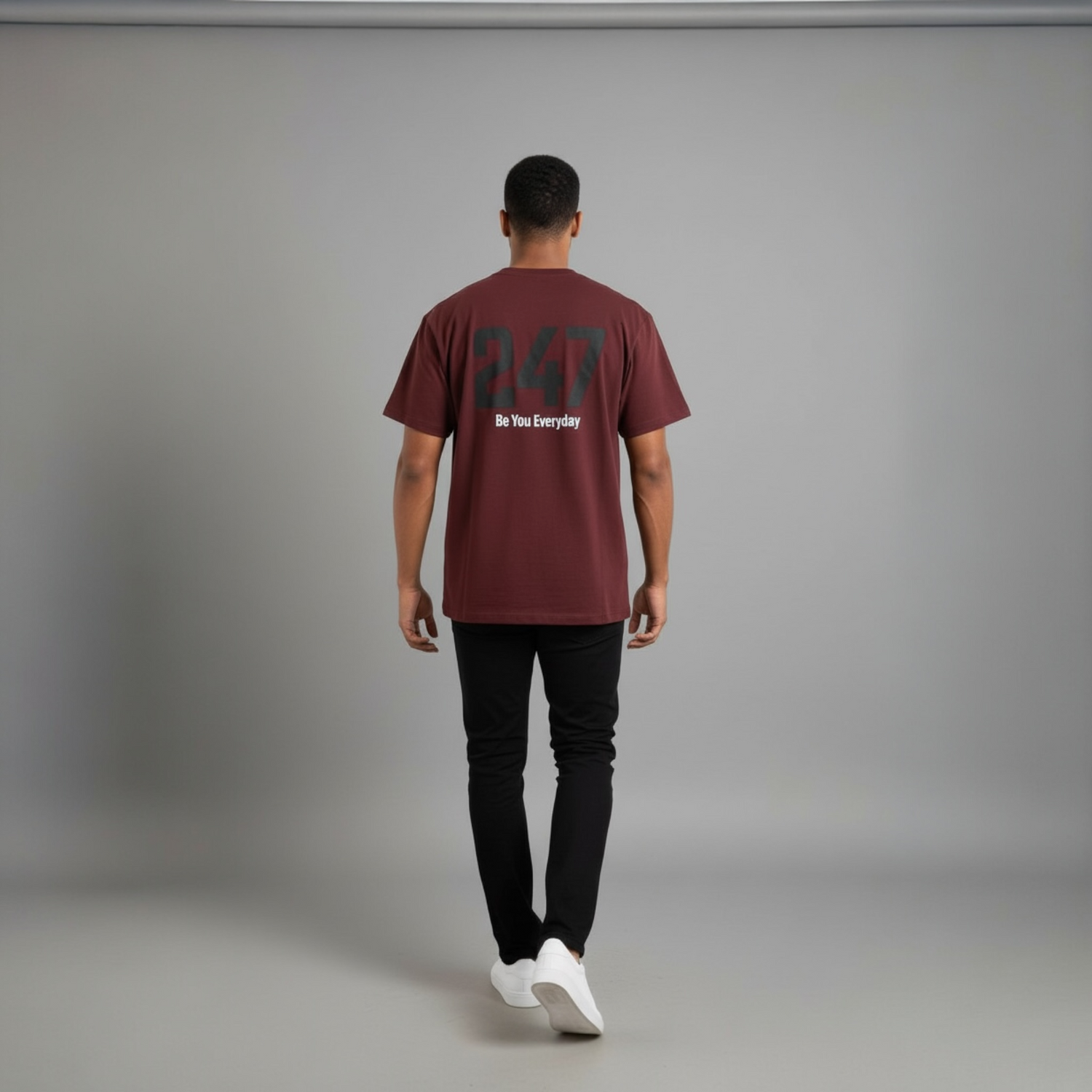 ZED 247 – Be You Everyday Oversized Tee-Deep Maroon