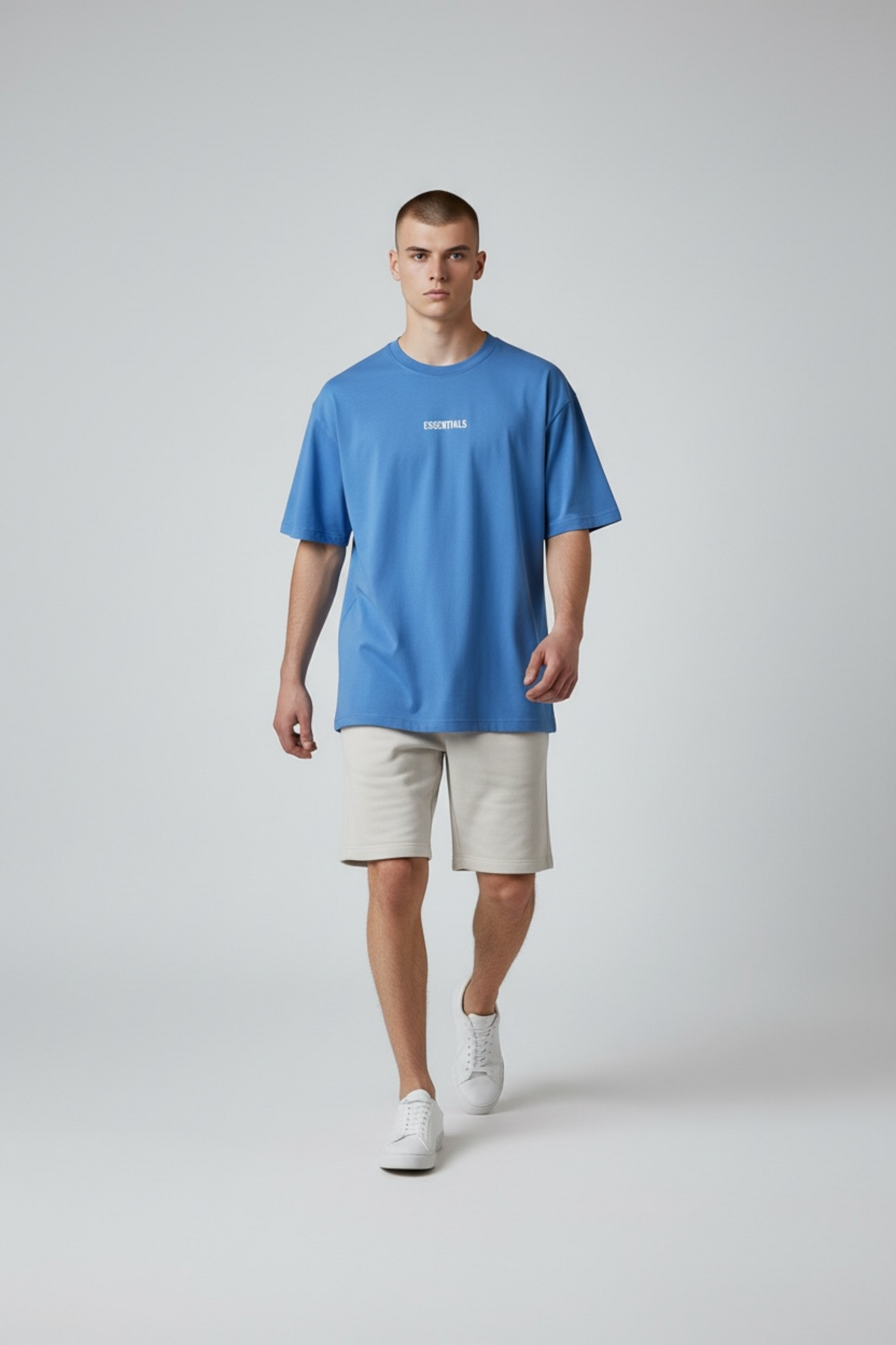 ZED Signature ESSENTIALS Drop Shoulder Tee-SKY BLUE