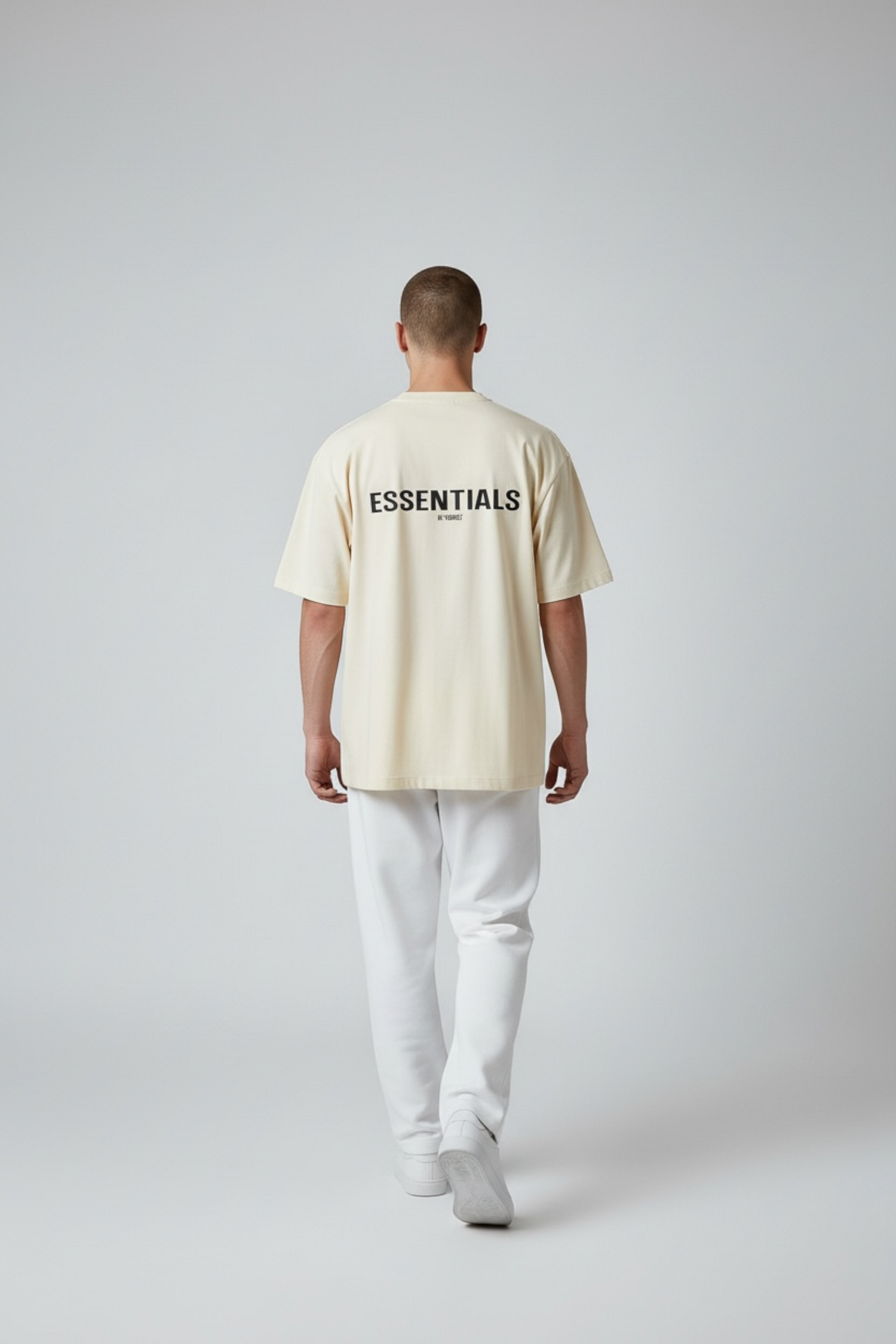 ZED Signature ESSENTIALS Drop Shoulder Tee-CREEMY BEIGE