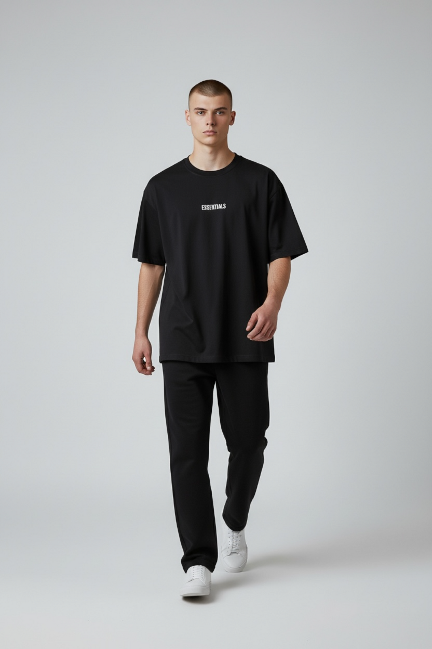 ZED Signature ESSENTIALS Drop Shoulder Tee-Black