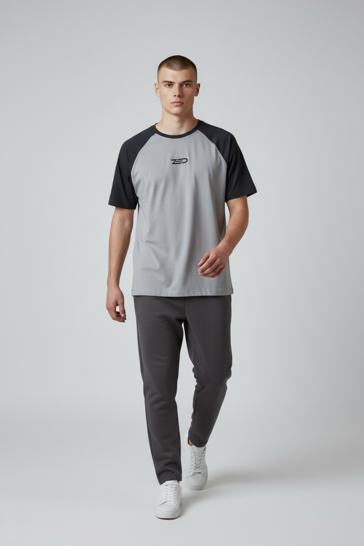 Zed Everyday Raglan Tees Black/Stone Grey