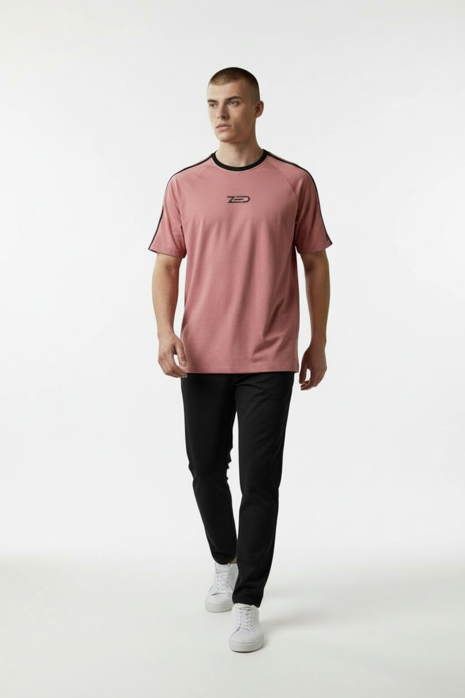 Zed Trio - Relax Fit Raglan Sleeve T-Shirt- Dusty Rose