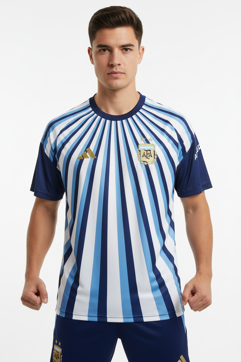 Argentina Pre-Match Training Jersey 2026 – Drop Shoulder Model Shot