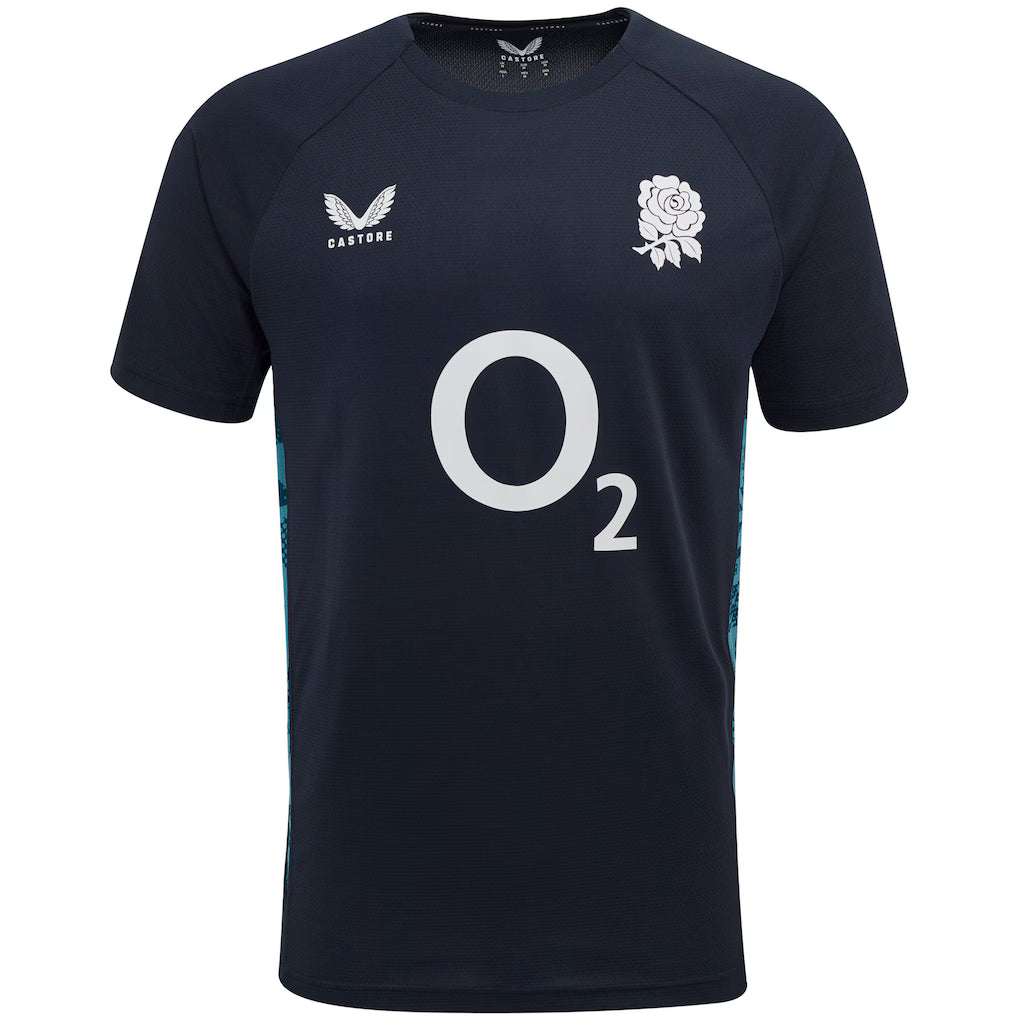 England Rugby Performance Short Sleeve T-Shirt - Navy - Mens