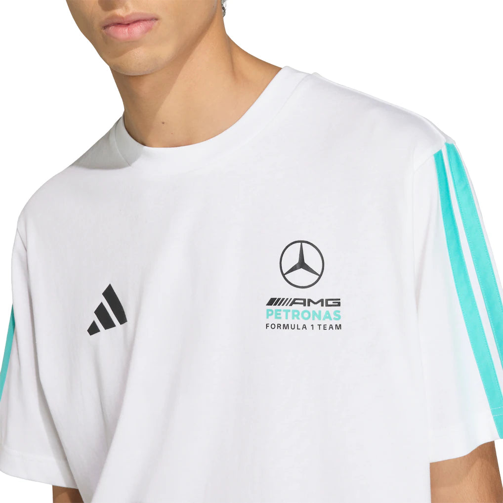 Mercedes AMG Petronas adidas F1 Small Logo T-Shirt - White