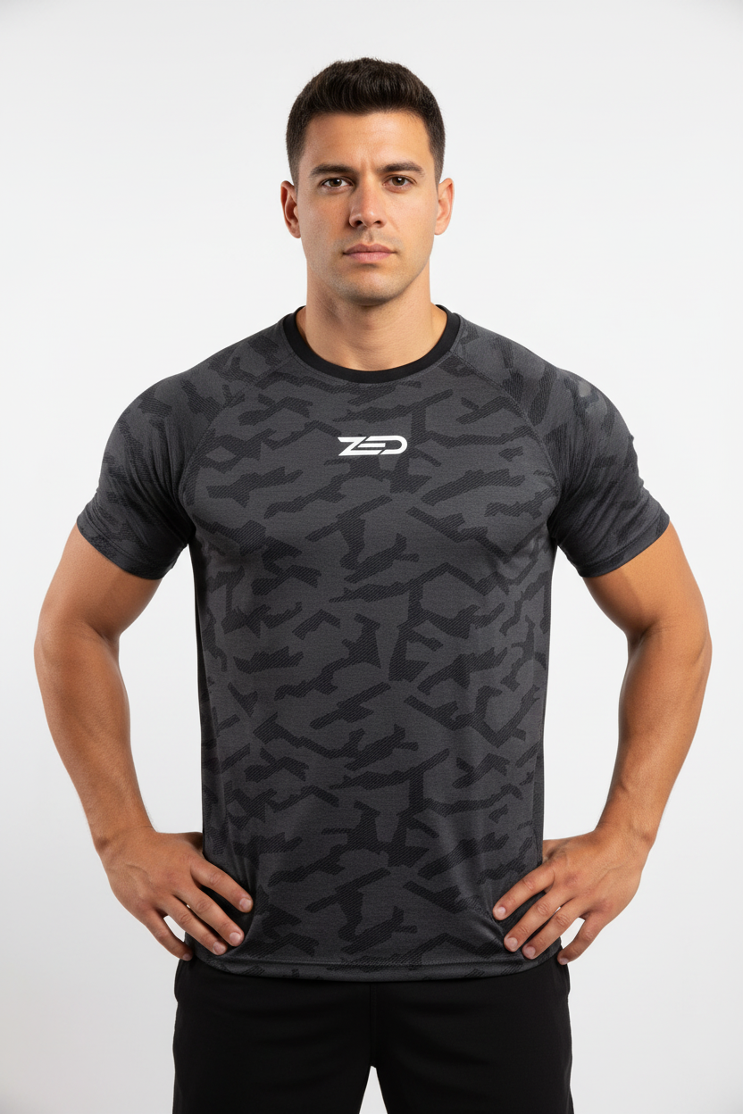 ZED AIRFLEX TEE-dark gray camouflage