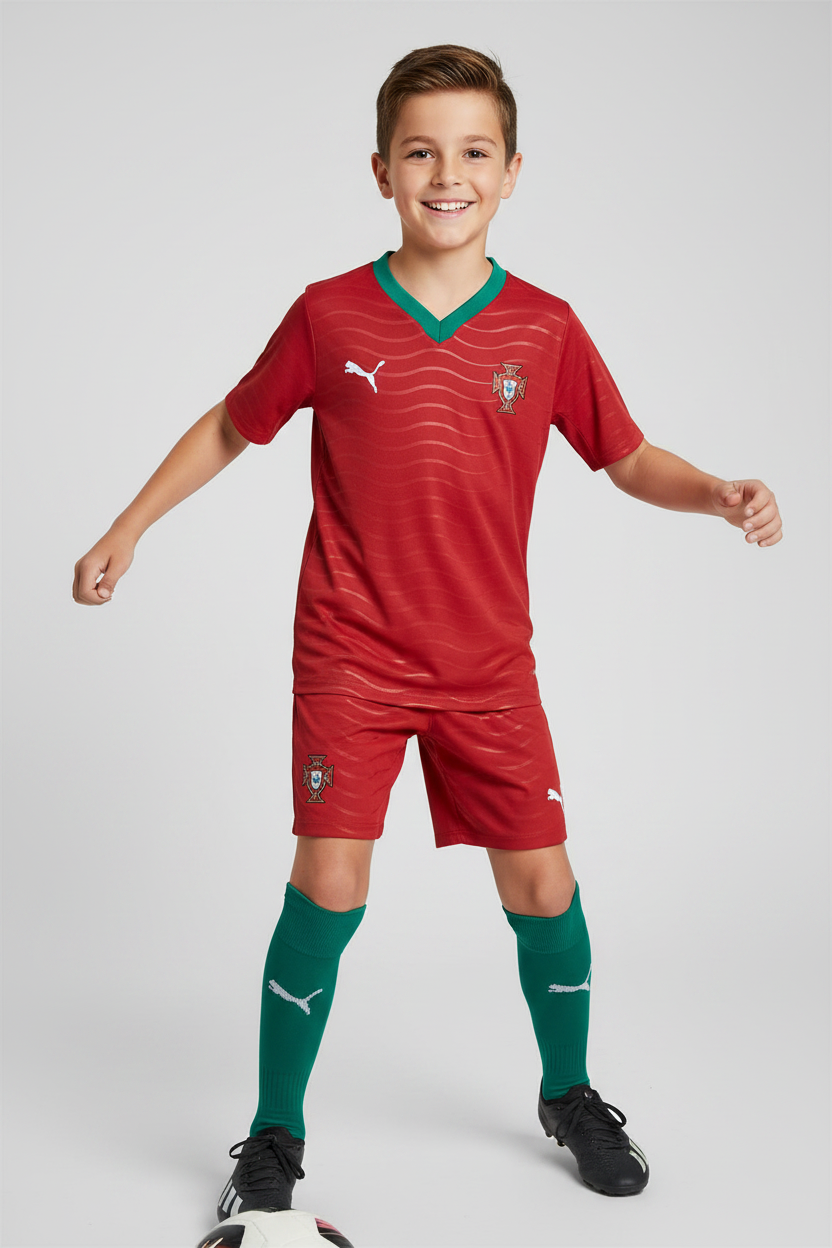 Portugal Home Jersey Kids 2026 – Stadium Version