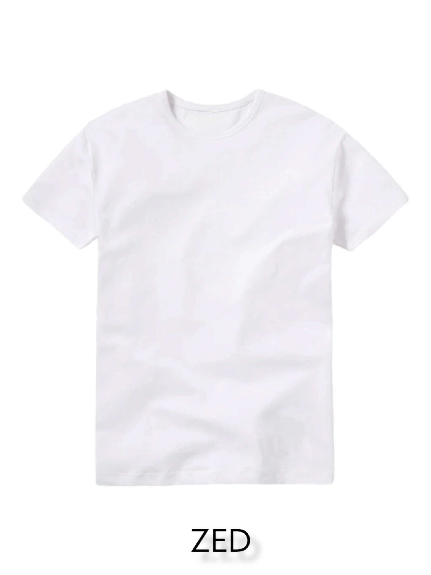 Basic Crew Neck Tee- White Z009