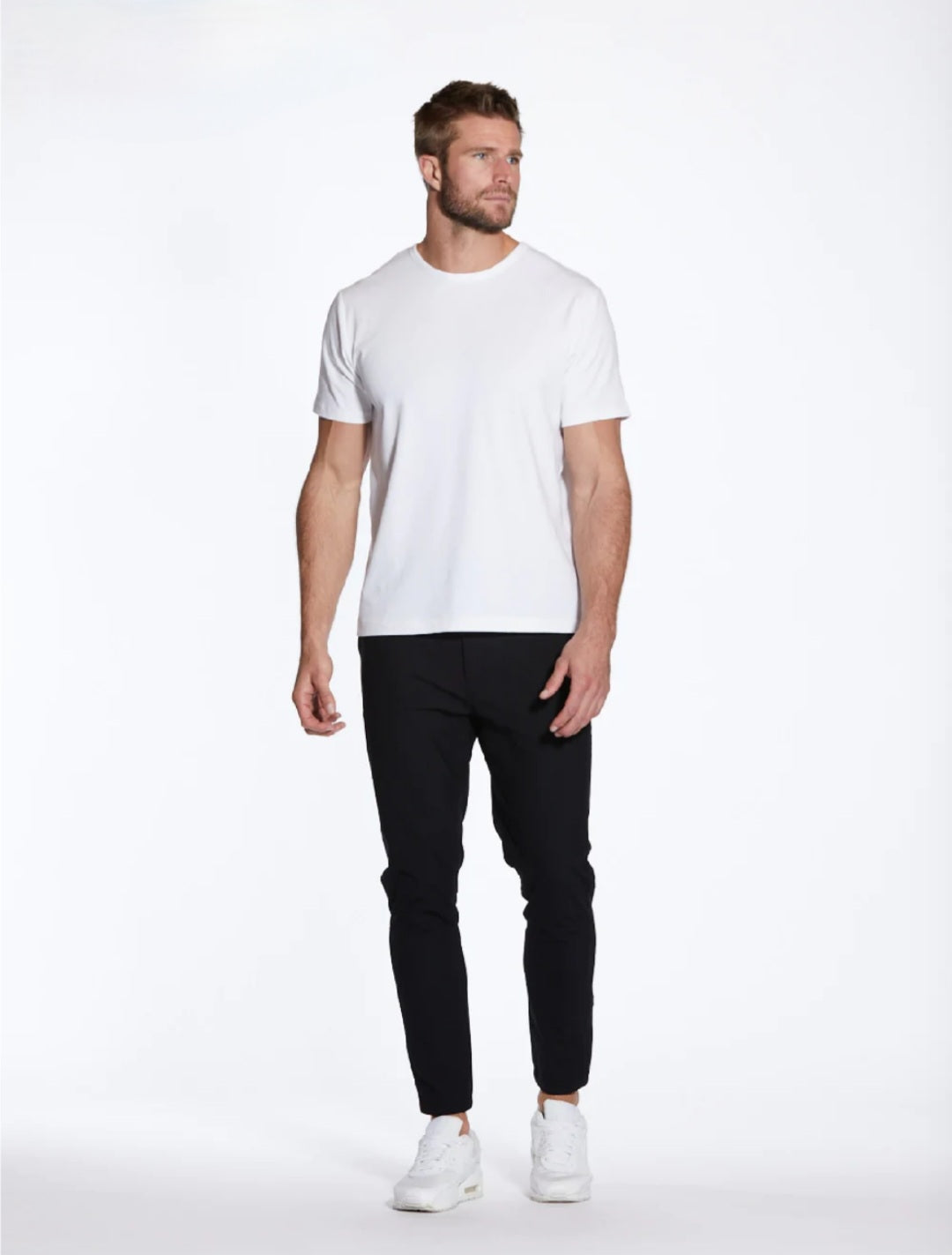Basic Crew Neck Tee- White Z009